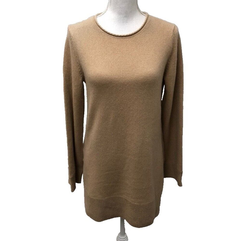 Vince Cashmere Tunic Sweater Jumper Womens Medium Beige Minimalist Classic